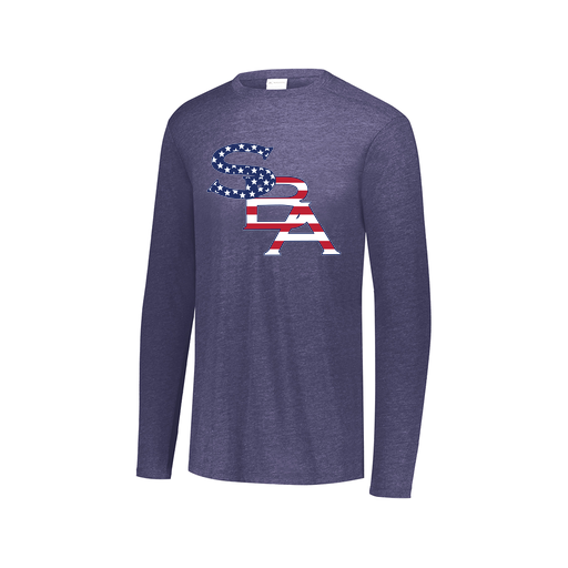 [FTLCUBNV-AXS-LOGO1] Decker Men's Tri-Blend T-Shirt - Long Sleeve (Adult XS, Navy, Logo 1)