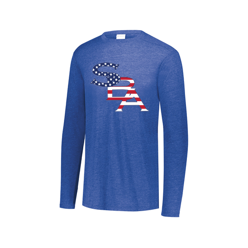 [FTLCUBRY-AXS-LOGO1] Decker Men's Tri-Blend T-Shirt - Long Sleeve (Adult XS, Royal, Logo 1)